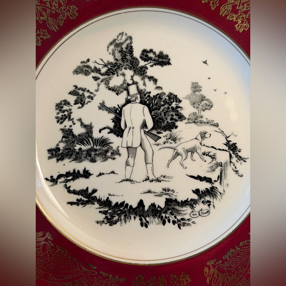 Royal Staffordshire Clarice Cliff Fox Hunt Plate